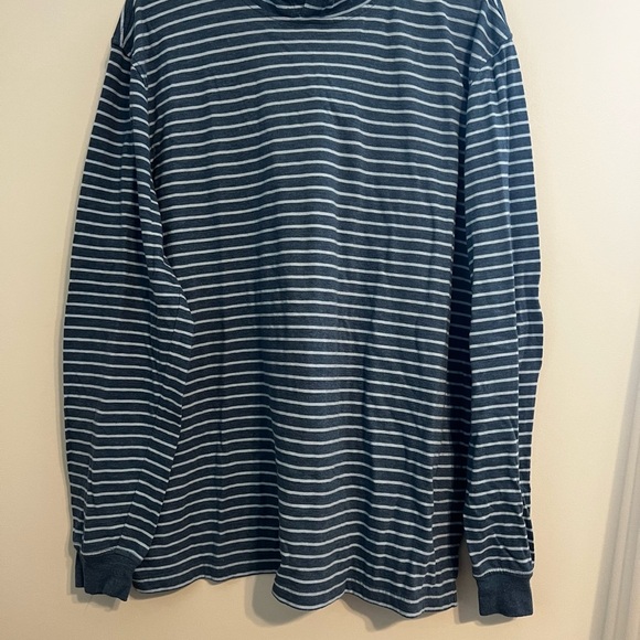 J. Crew Wash Blue Striped Long Sleeve Lightweight Hoodie - Picture 1 of 3